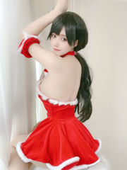 [Net Red COSER Photo] Anime Blogger Ogura Chiyo w - Saia de presente de Natal vermelha